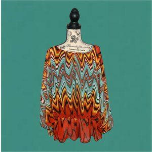 Midnight Velvet Multicolored Mesh Blouse